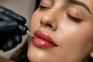 Come si crea l’effetto glossy sulle labbra con il trucco permanente? Metodo collaudato per riflessi luminosi